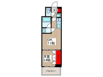 RJRプレシア川口(1DK/3階)の間取り写真