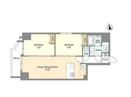 ネオアーバンレジデンス駒込(2LDK/12階)の間取り写真