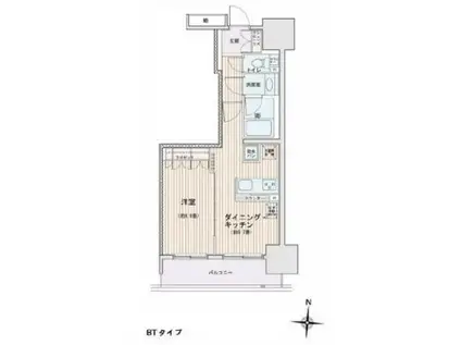 エスティメゾン錦糸町II(1LDK/13階)の間取り写真