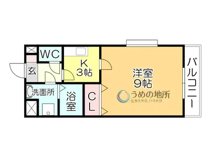 ヴィラコートはなみづき(1K/3階)の間取り写真