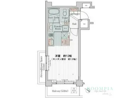 カスタリア三宿(ワンルーム/2階)の間取り写真