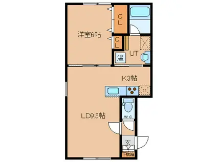 GRACE COURT(1LDK/1階)の間取り写真