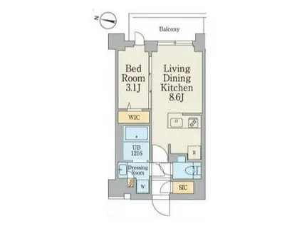 クレストコート大岡山(1LDK/3階)の間取り写真