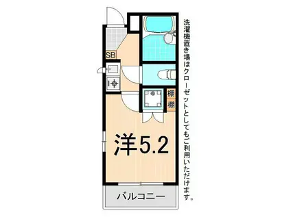 ペガサスビル堀切4丁目(1K/4階)の間取り写真