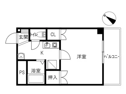 ファルツブロー(1K/1階)の間取り写真
