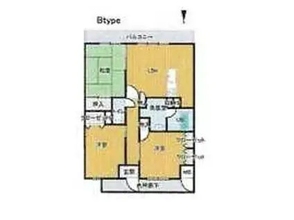 グリーンヒルマンション(3LDK/2階)の間取り写真