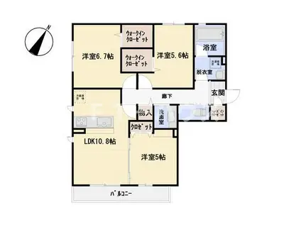 フェリーチェ(3LDK/3階)の間取り写真