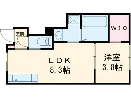 広畑区西蒲田アパート2(1LDK/1階)の間取り写真