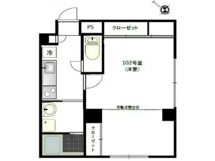 ルボヌール播磨坂(1K/1階)の間取り写真