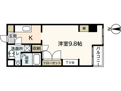 ソルヴェール舟入本町(ワンルーム/4階)の間取り写真