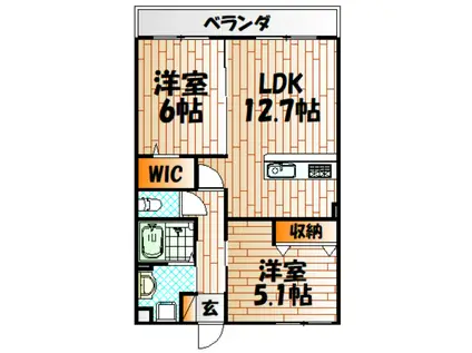CITRUS TREE(2LDK/3階)の間取り写真