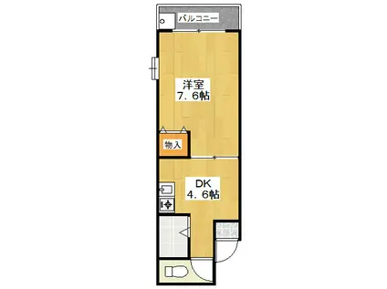 MINORU(1DK/3階)の間取り写真