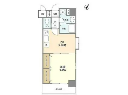 GRAN RIO GRAN RIO(1DK/6階)の間取り写真