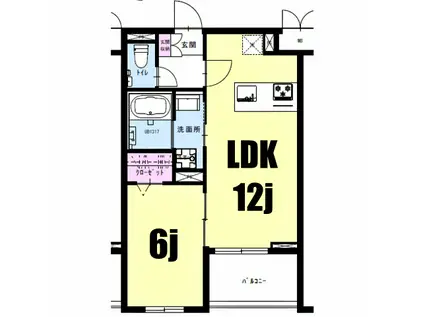 ORCHARD COURT I(1LDK/3階)の間取り写真