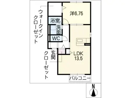 サニーハウスII(1LDK/1階)の間取り写真
