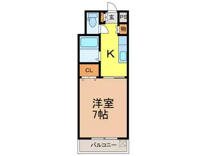 ヌーベルセザール373(1K/5階)の間取り写真