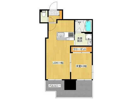 ヴェレーナ鴨池(1LDK/6階)の間取り写真