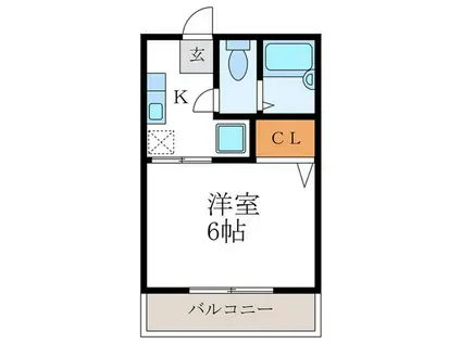 フォーブル嵯峨(1K/2階)の間取り写真