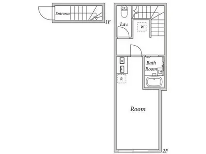 プライムガーデン桜新町(ワンルーム/2階)の間取り写真