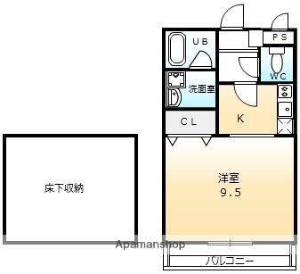 エスペランサ(1K/1階)の間取り写真