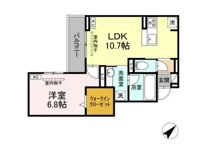 D RIVET 谷田(1LDK/3階)の間取り写真