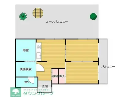 グランピア桜坂(2DK/3階)の間取り写真