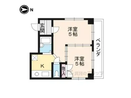 SAKIZO VILLA甘露町(2K/3階)の間取り写真