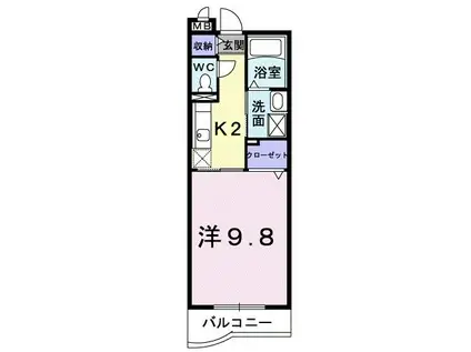 メゾン・ブリーズ(1K/1階)の間取り写真