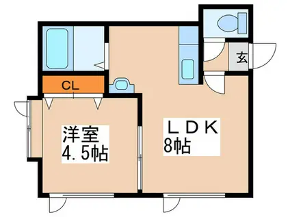 アークコート月寒東(1LDK/2階)の間取り写真