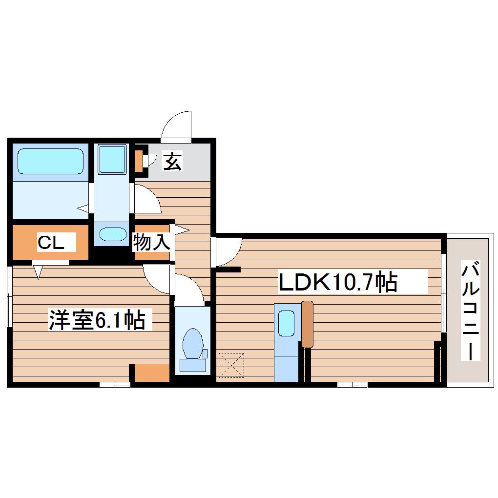 レフアなないろの里(1LDK/1階)の間取り写真