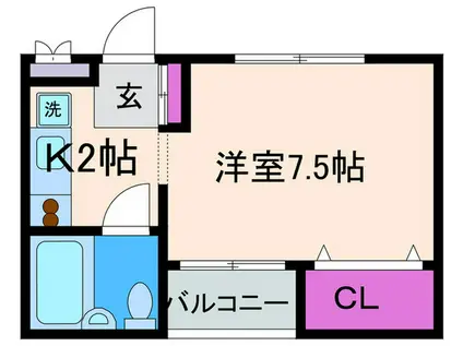 メゾン17(1K/2階)の間取り写真