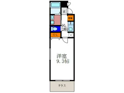 コンフォート下鴨(1K/B1階)の間取り写真