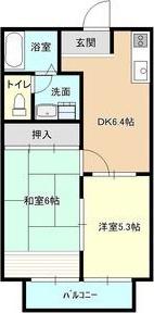 ソレイユトリス(2DK/2階)の間取り写真