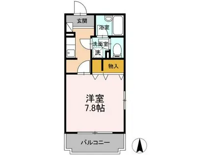 エスポワール(1K/3階)の間取り写真