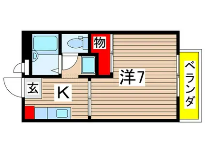 エルピス千葉(1K/2階)の間取り写真