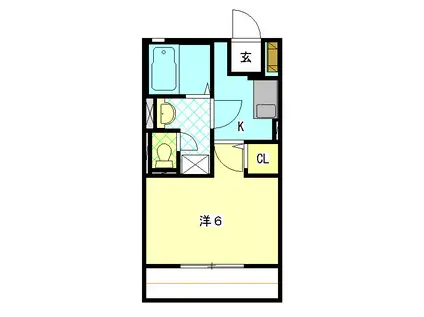 HAPPINESS I(1K/1階)の間取り写真