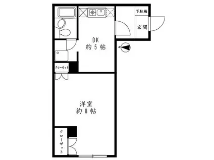 小岩東総ハイツ(1DK/3階)の間取り写真