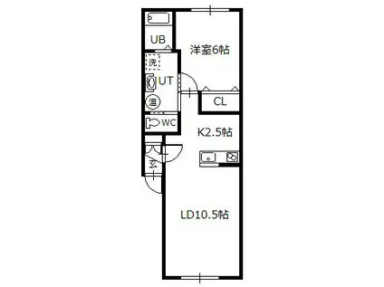 ツインクル旭町JIN(1LDK/1階)の間取り写真