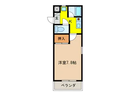 インペリアルコート(1K/1階)の間取り写真