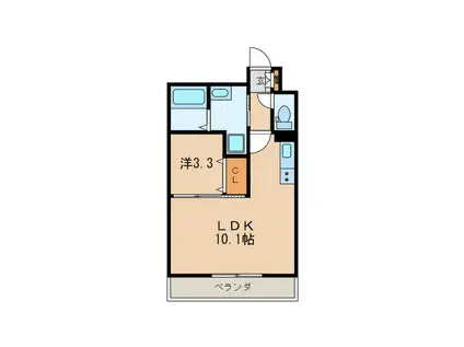 ファーストエフレシア立花I(1LDK/10階)の間取り写真