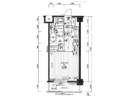 デュオステージ鷺ノ宮(1K/1階)の間取り写真
