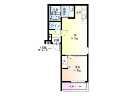 フジパレス向島町II(1LDK/1階)の間取り写真
