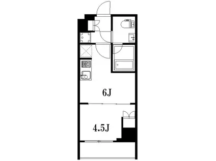 ハーモニーレジデンス095(1DK/4階)の間取り写真