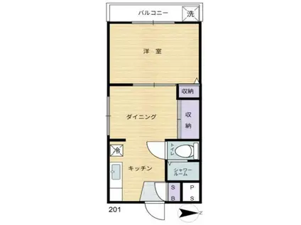 メゾンファミーユ(1DK/1階)の間取り写真