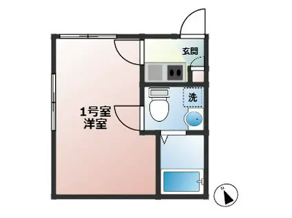 ZEST西新井本町(ワンルーム/1階)の間取り写真