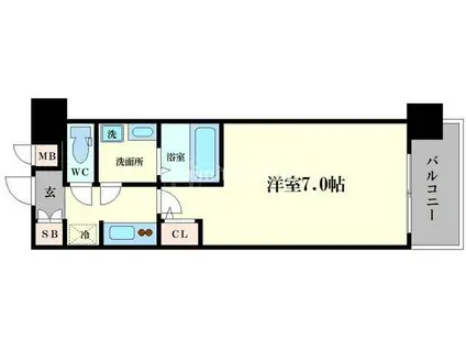 アドバンス西梅田IIIエミネンス(1K/9階)の間取り写真