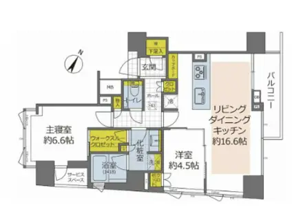 プラネスーペリア四番町(2LDK/8階)の間取り写真