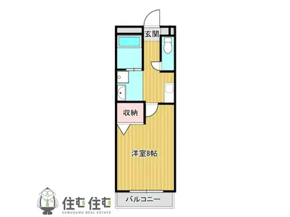 セレニール和合(1K/2階)の間取り写真