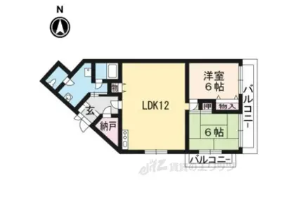 CHOEI 第5コーポ中川(2LDK/3階)の間取り写真