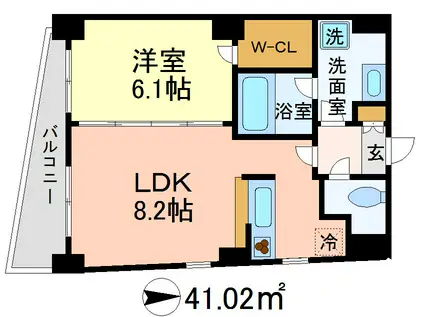 フェリオ経堂(1LDK/4階)の間取り写真